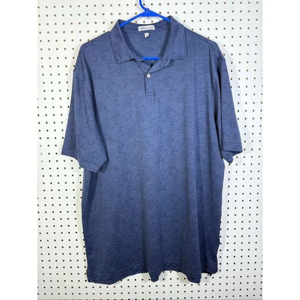 Peter Millar camo skull print polo shirt size XL